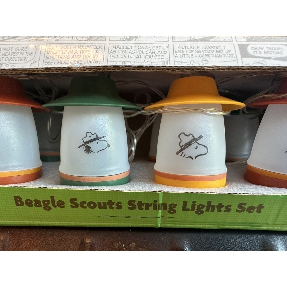 PEANUTS Beagle Scout Collection Snoopy String Lights 10 LED Pcs Set New In Box - Picture 3 of 11